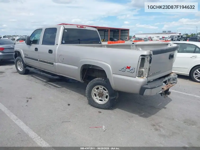 1GCHK23D87F194632 2007 Chevrolet Silverado 2500Hd Classic Lt1