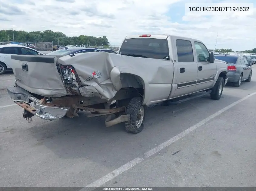 1GCHK23D87F194632 2007 Chevrolet Silverado 2500Hd Classic Lt1
