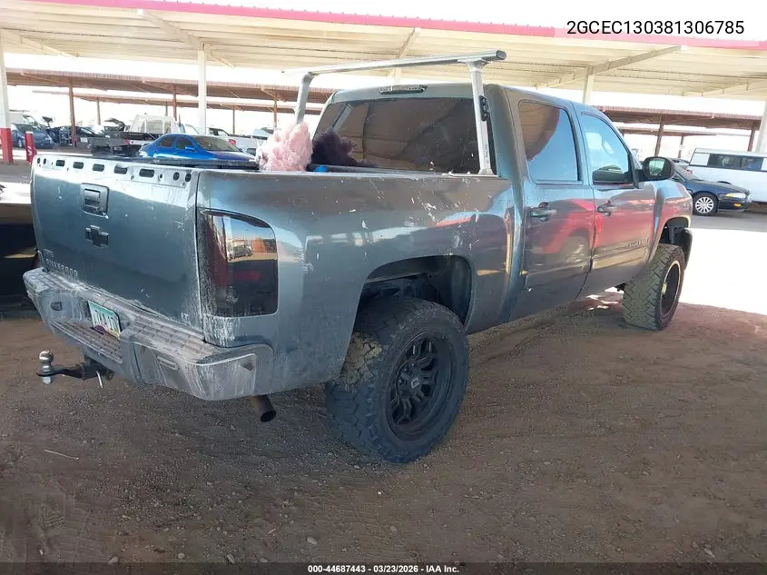 2GCEC130381306785 2008 Chevrolet Silverado 1500 Lt1