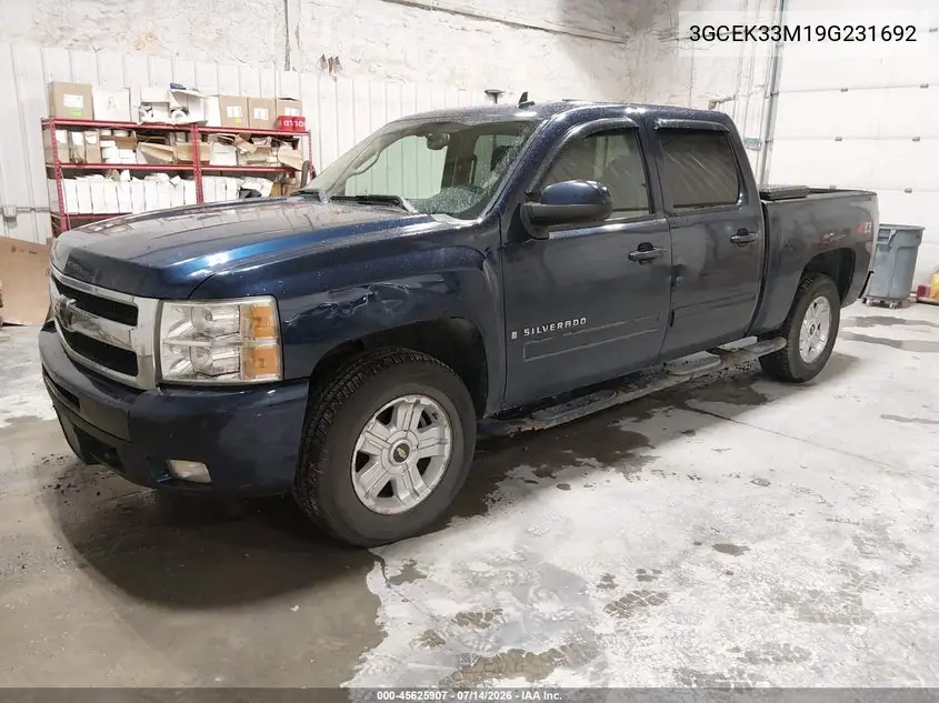2009 Chevrolet Silverado 1500 Ltz VIN: 3GCEK33M19G231692 Lot: 45625907