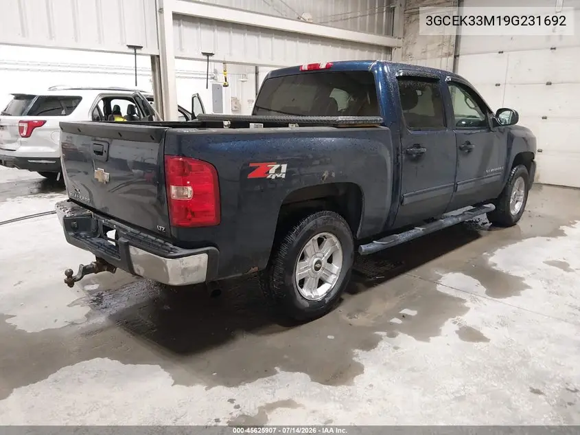2009 Chevrolet Silverado 1500 Ltz VIN: 3GCEK33M19G231692 Lot: 45625907