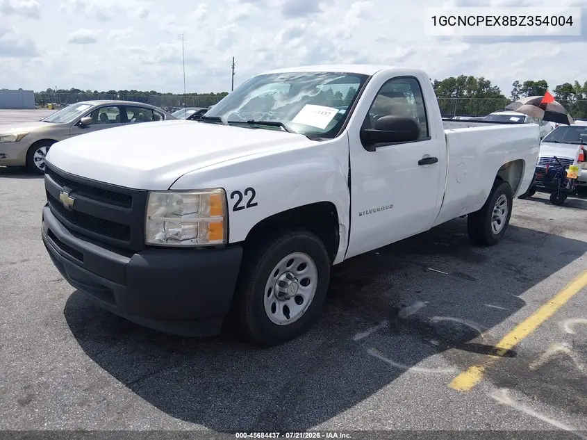2011 Chevrolet Silverado 1500 Work Truck VIN: 1GCNCPEX8BZ354004 Lot: 45684437