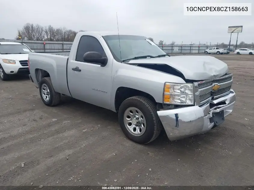 1GCNCPEX8CZ158663 2012 Chevrolet Silverado 1500 Work Truck