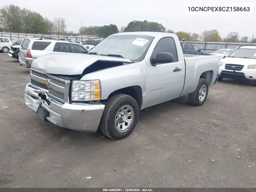 1GCNCPEX8CZ158663 2012 Chevrolet Silverado 1500 Work Truck