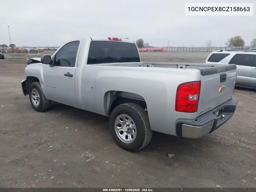 1GCNCPEX8CZ158663 2012 Chevrolet Silverado 1500 Work Truck