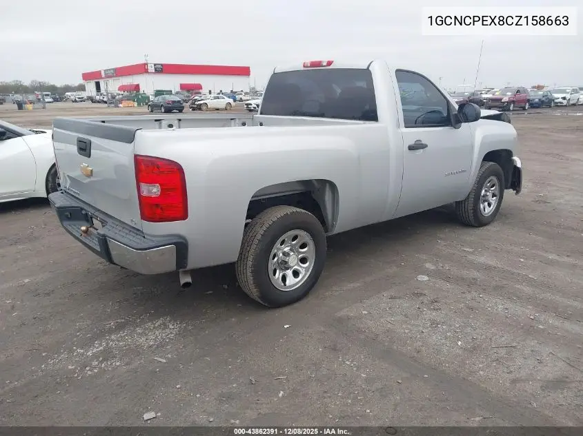 1GCNCPEX8CZ158663 2012 Chevrolet Silverado 1500 Work Truck