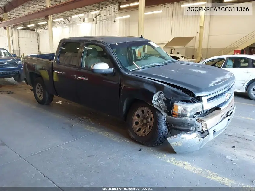 2012 Chevrolet Silverado 1500 Ls VIN: 3GCPKREA8CG311366 Lot: 45190470