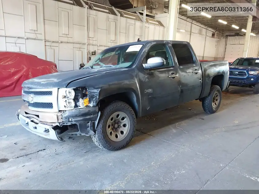 2012 Chevrolet Silverado 1500 Ls VIN: 3GCPKREA8CG311366 Lot: 45190470