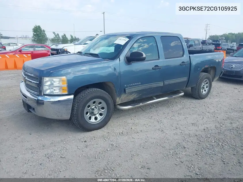 2012 Chevrolet Silverado 1500 Lt VIN: 3GCPKSE72CG105925 Lot: 45677254