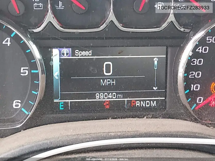 2015 Chevrolet Silverado 1500 Lt VIN: 1GCRCREC2FZ283933 Lot: 45600490