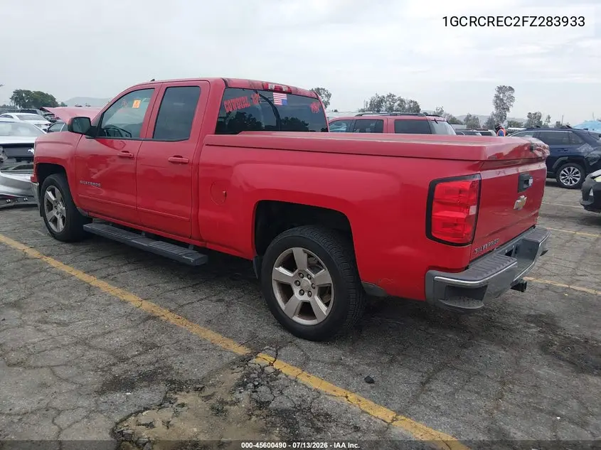2015 Chevrolet Silverado 1500 Lt VIN: 1GCRCREC2FZ283933 Lot: 45600490