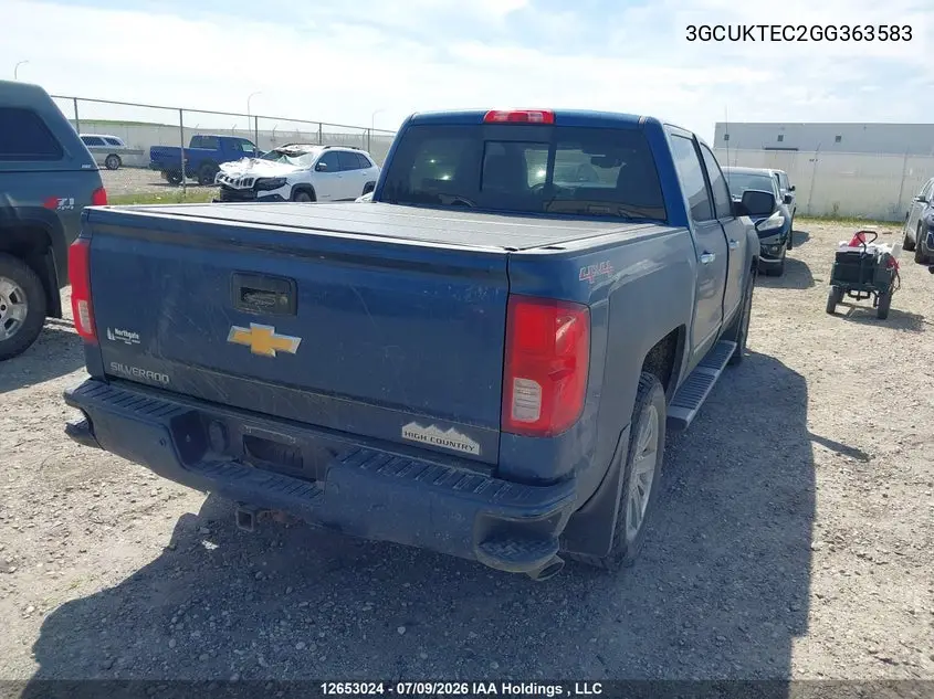2016 Chevrolet Silverado K1500 High Country VIN: 3GCUKTEC2GG363583 Lot: 12653024