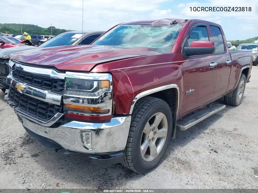 2016 Chevrolet Silverado 1500 1Lt VIN: 1GCRCREC0GZ423818 Lot: 45315557