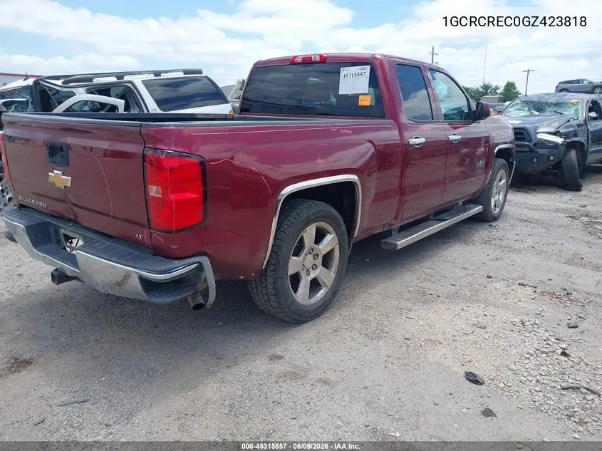2016 Chevrolet Silverado 1500 1Lt VIN: 1GCRCREC0GZ423818 Lot: 45315557