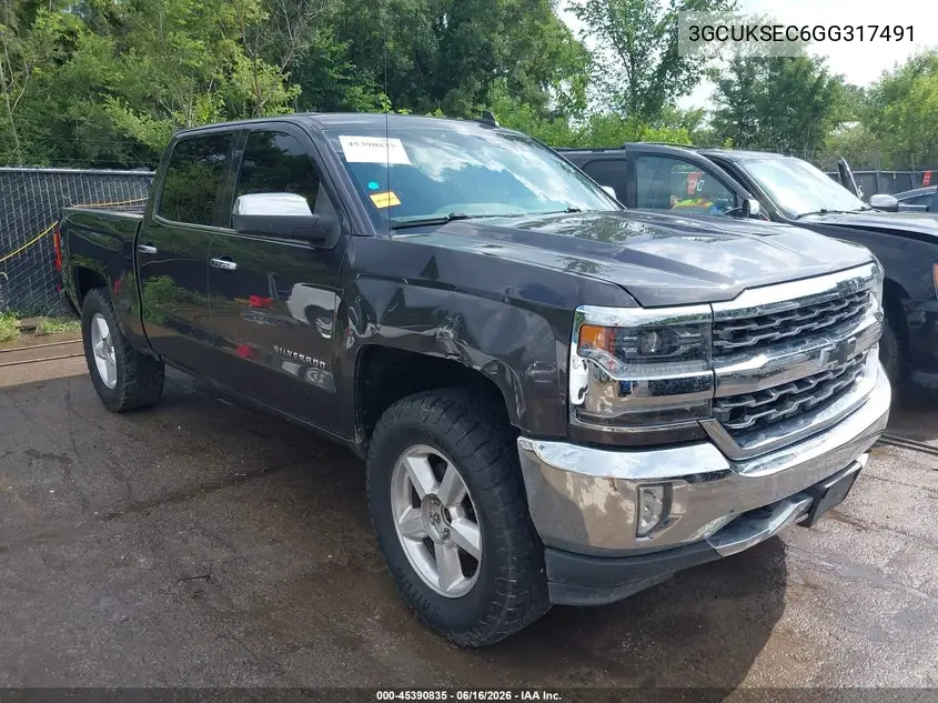 2016 Chevrolet Silverado 1500 1Lz VIN: 3GCUKSEC6GG317491 Lot: 45390835