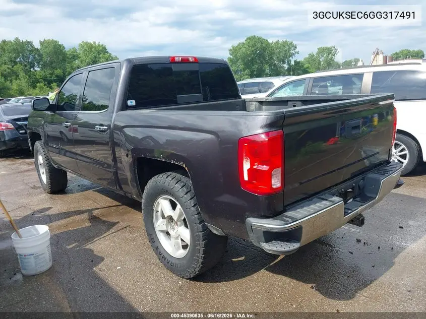 2016 Chevrolet Silverado 1500 1Lz VIN: 3GCUKSEC6GG317491 Lot: 45390835