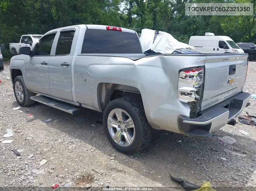 2016 Chevrolet Silverado 1500 Custom VIN: 1GCVKPEC6GZ321350 Lot: 45681605