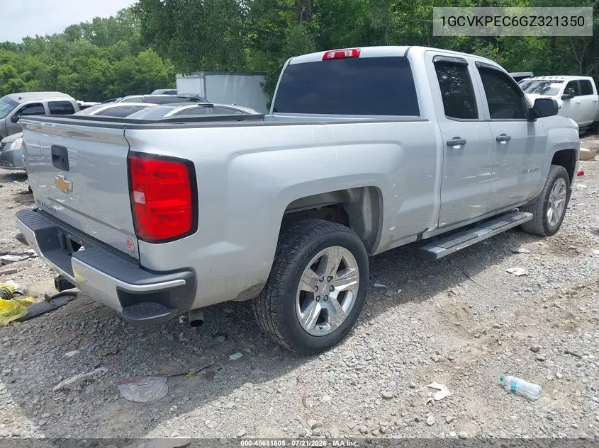 2016 Chevrolet Silverado 1500 Custom VIN: 1GCVKPEC6GZ321350 Lot: 45681605