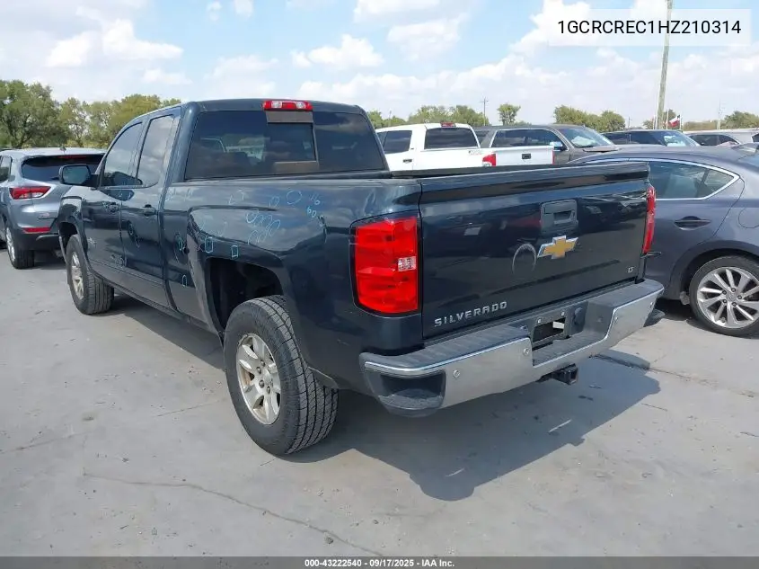 1GCRCREC1HZ210314 2017 Chevrolet Silverado 1500 1Lt