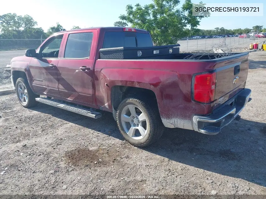 2017 Chevrolet Silverado 1500 1Lt VIN: 3GCPCREC5HG193721 Lot: 45179696