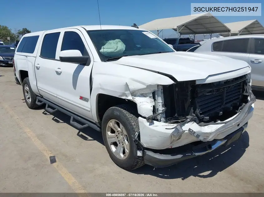 2017 Chevrolet Silverado 1500 Lt VIN: 3GCUKREC7HG251947 Lot: 45656597