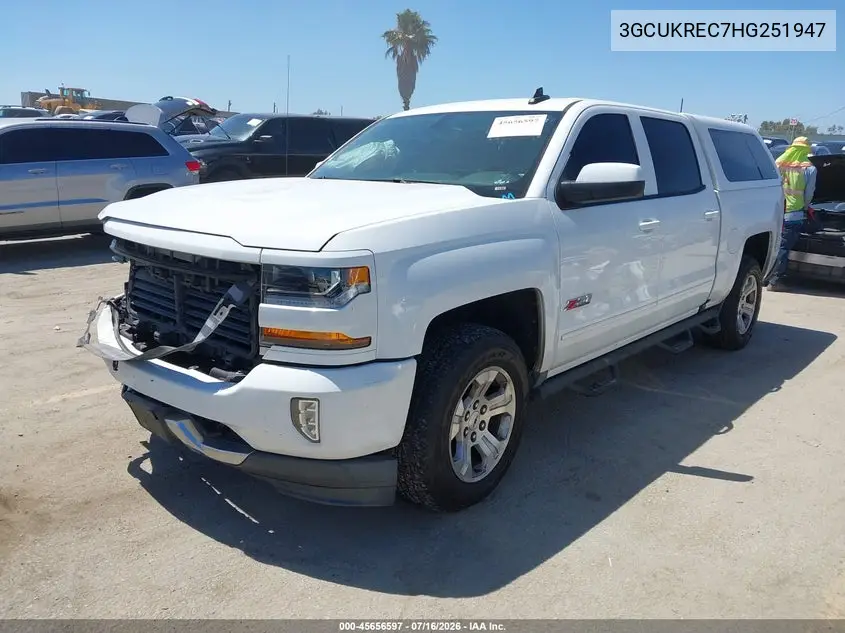 2017 Chevrolet Silverado 1500 Lt VIN: 3GCUKREC7HG251947 Lot: 45656597