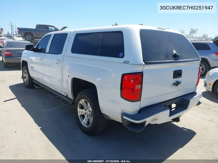 2017 Chevrolet Silverado 1500 Lt VIN: 3GCUKREC7HG251947 Lot: 45656597