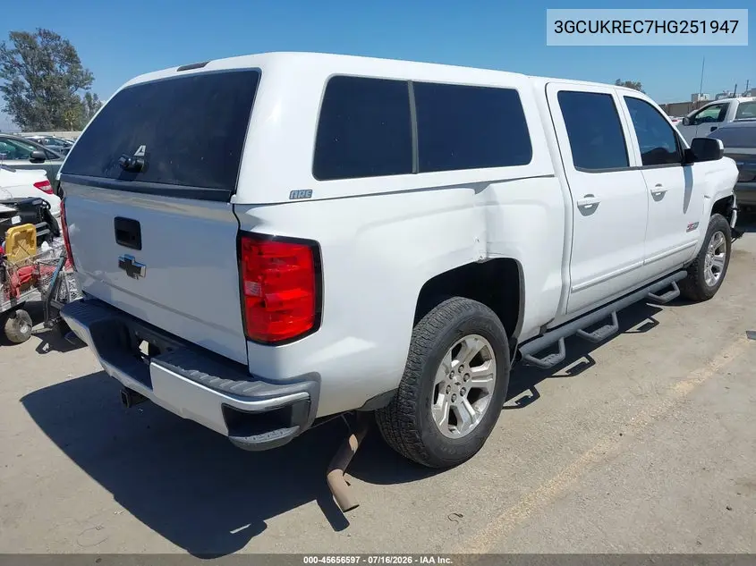 2017 Chevrolet Silverado 1500 Lt VIN: 3GCUKREC7HG251947 Lot: 45656597
