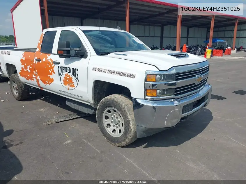 2017 Chevrolet Silverado 2500Hd Work Truck VIN: 1GC2KUEY4HZ351025 Lot: 45678100