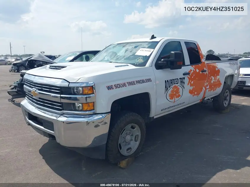 2017 Chevrolet Silverado 2500Hd Work Truck VIN: 1GC2KUEY4HZ351025 Lot: 45678100