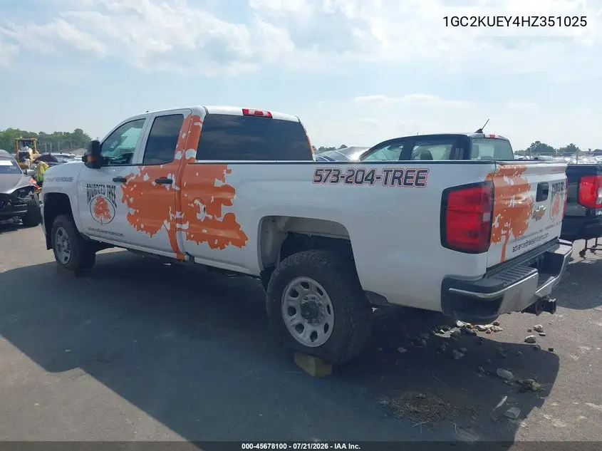 2017 Chevrolet Silverado 2500Hd Work Truck VIN: 1GC2KUEY4HZ351025 Lot: 45678100