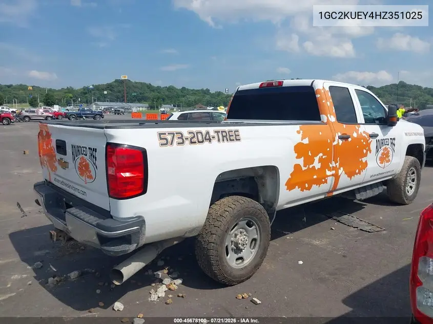 2017 Chevrolet Silverado 2500Hd Work Truck VIN: 1GC2KUEY4HZ351025 Lot: 45678100