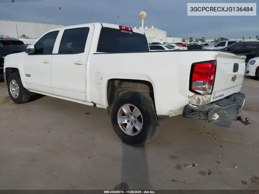 3GCPCRECXJG136484 2018 Chevrolet Silverado 1500 1Lt