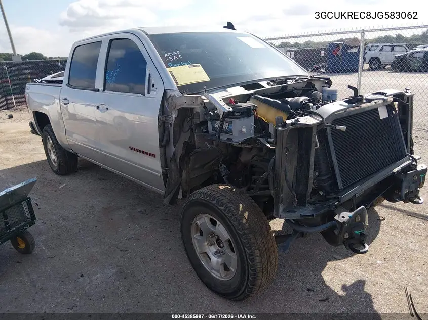 2018 Chevrolet Silverado 1500 Lt VIN: 3GCUKREC8JG583062 Lot: 45385997