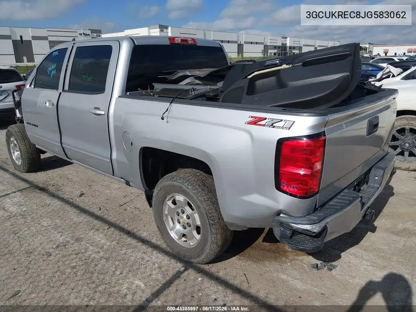 2018 Chevrolet Silverado 1500 Lt VIN: 3GCUKREC8JG583062 Lot: 45385997