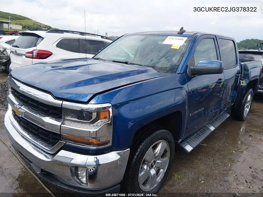 2018 Chevrolet Silverado 1500 1Lt VIN: 3GCUKREC2JG378322 Lot: 45671888