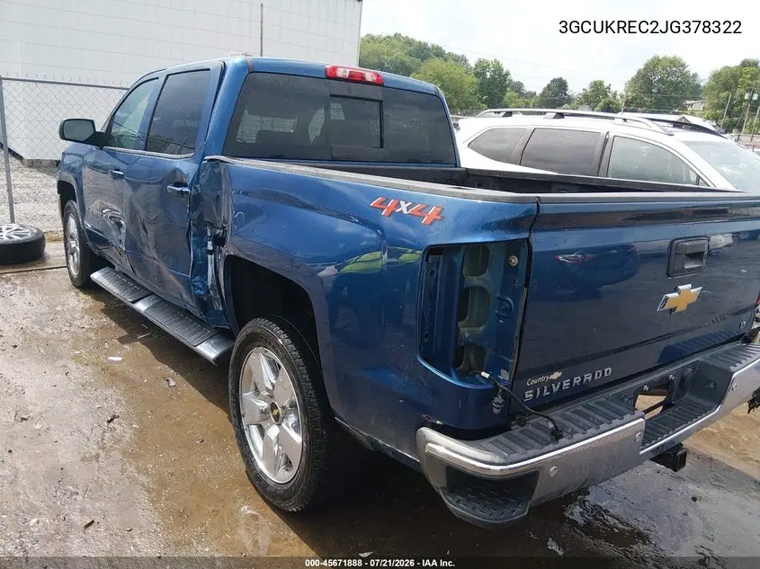 2018 Chevrolet Silverado 1500 1Lt VIN: 3GCUKREC2JG378322 Lot: 45671888