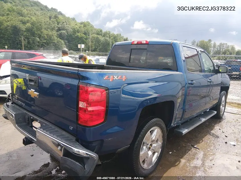 2018 Chevrolet Silverado 1500 1Lt VIN: 3GCUKREC2JG378322 Lot: 45671888
