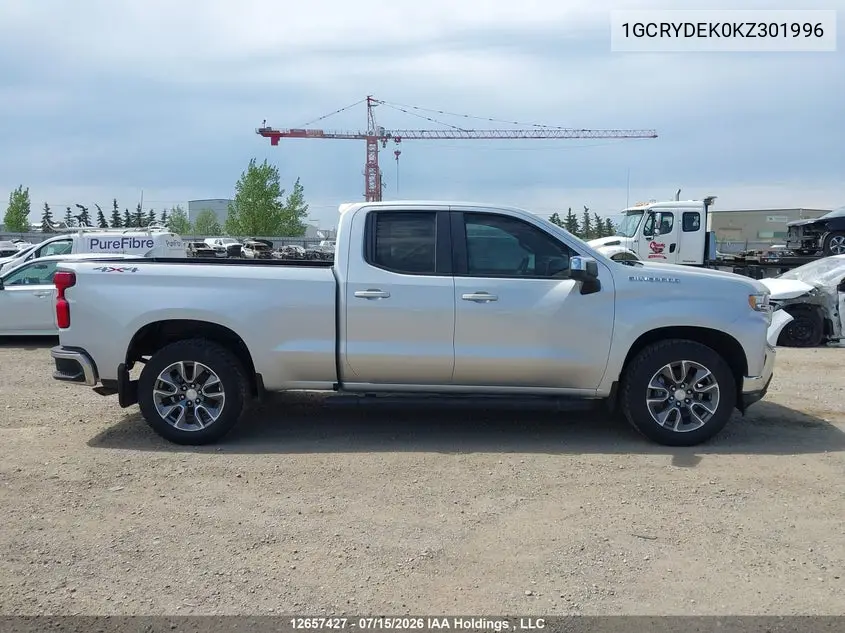 2019 Chevrolet Silverado 1500 Lt VIN: 1GCRYDEK0KZ301996 Lot: 12657427