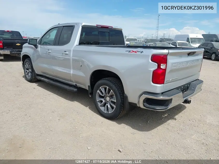 2019 Chevrolet Silverado 1500 Lt VIN: 1GCRYDEK0KZ301996 Lot: 12657427