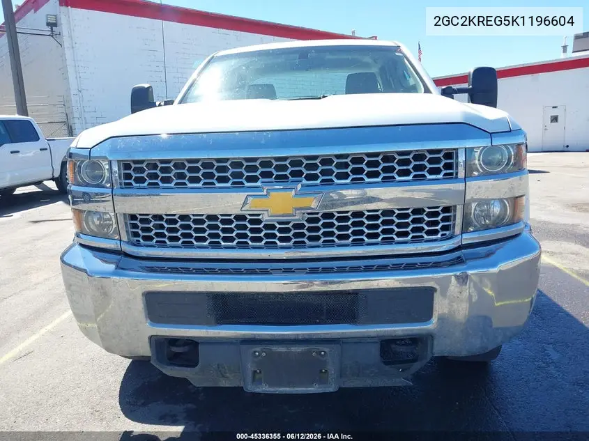 2019 Chevrolet Silverado 2500Hd Wt VIN: 2GC2KREG5K1196604 Lot: 45336355