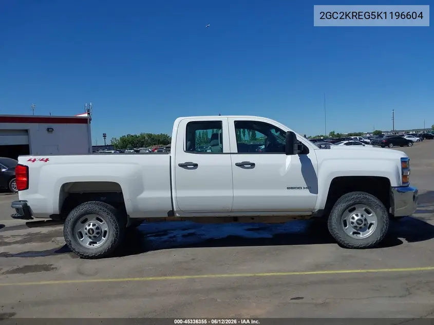 2019 Chevrolet Silverado 2500Hd Wt VIN: 2GC2KREG5K1196604 Lot: 45336355