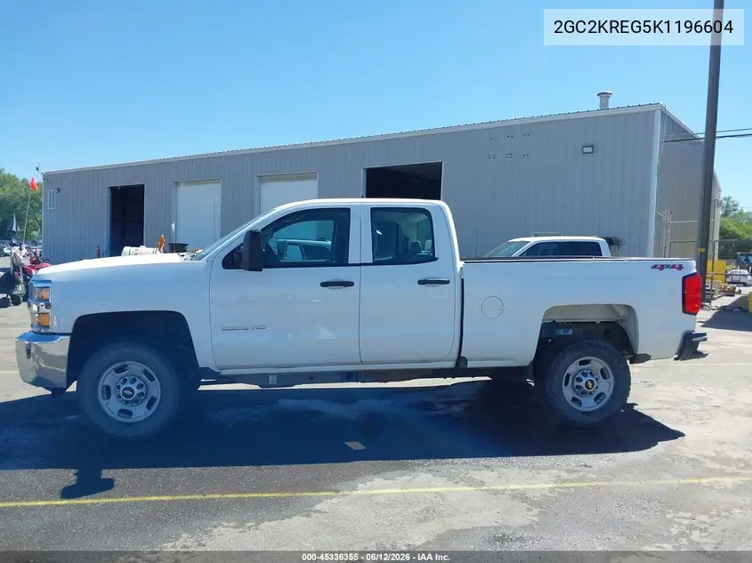 2019 Chevrolet Silverado 2500Hd Wt VIN: 2GC2KREG5K1196604 Lot: 45336355
