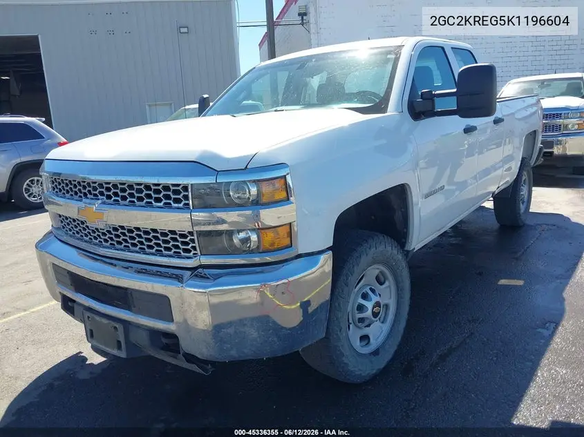 2019 Chevrolet Silverado 2500Hd Wt VIN: 2GC2KREG5K1196604 Lot: 45336355