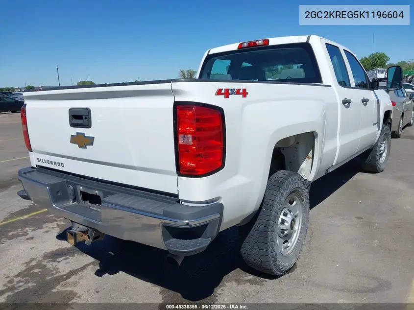 2019 Chevrolet Silverado 2500Hd Wt VIN: 2GC2KREG5K1196604 Lot: 45336355