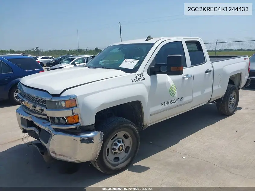 2019 Chevrolet Silverado 2500Hd Wt VIN: 2GC2KREG4K1244433 Lot: 45696292