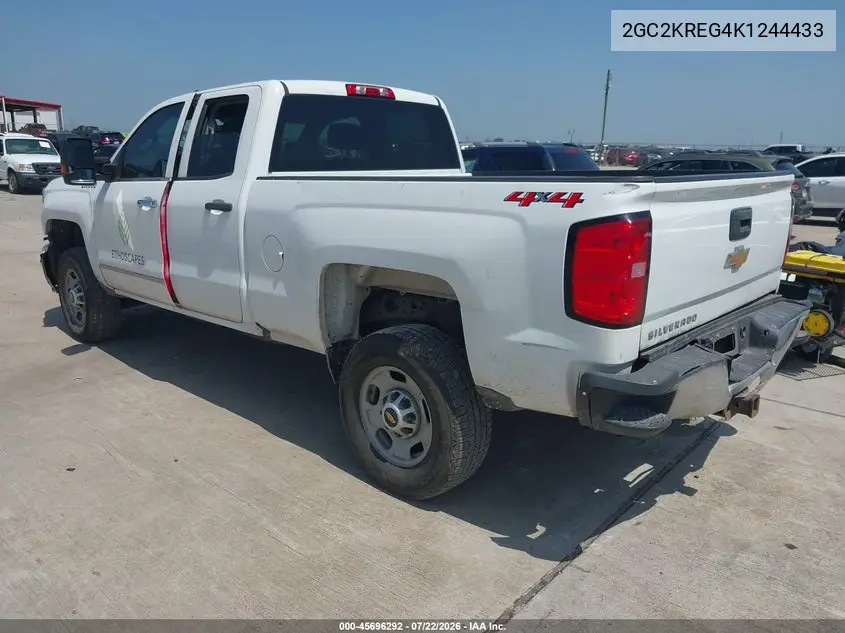 2019 Chevrolet Silverado 2500Hd Wt VIN: 2GC2KREG4K1244433 Lot: 45696292