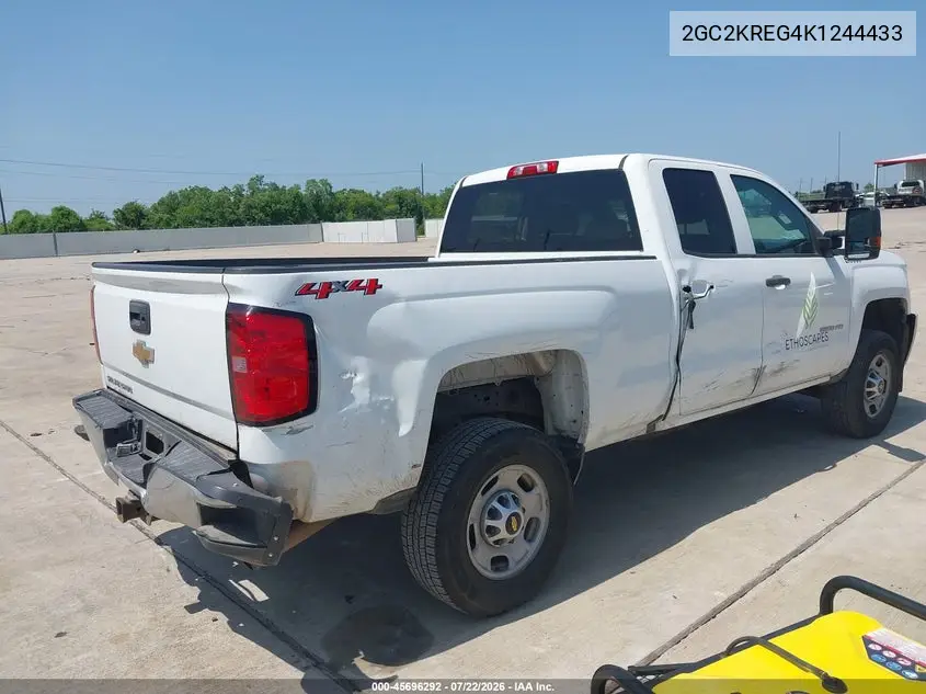 2019 Chevrolet Silverado 2500Hd Wt VIN: 2GC2KREG4K1244433 Lot: 45696292
