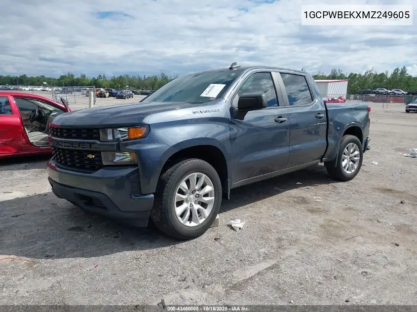 1GCPWBEKXMZ249605 2021 Chevrolet Silverado 1500 2Wd Short Bed Custom