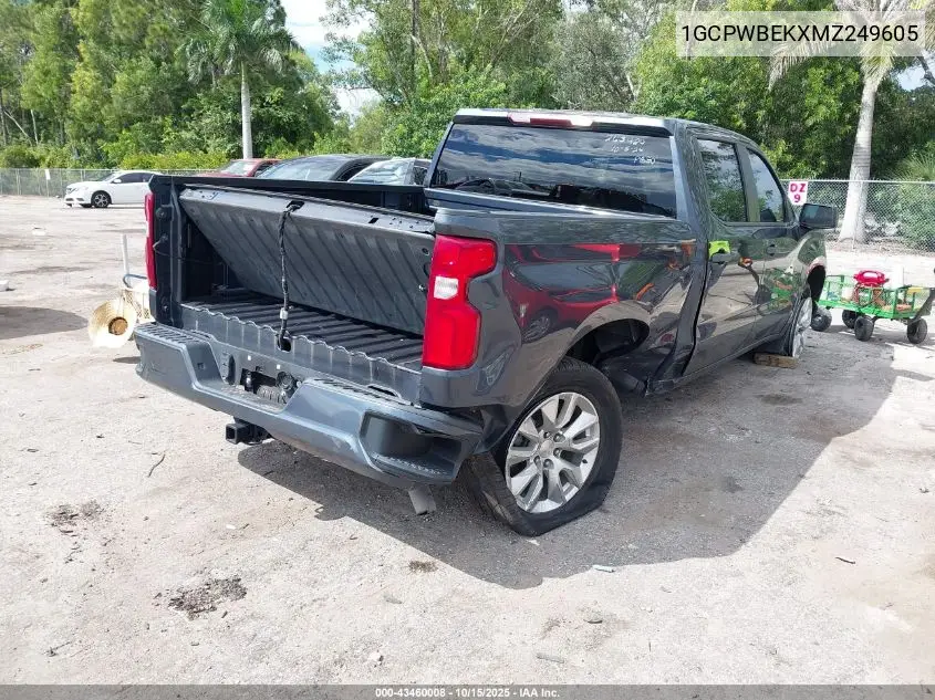 1GCPWBEKXMZ249605 2021 Chevrolet Silverado 1500 2Wd Short Bed Custom